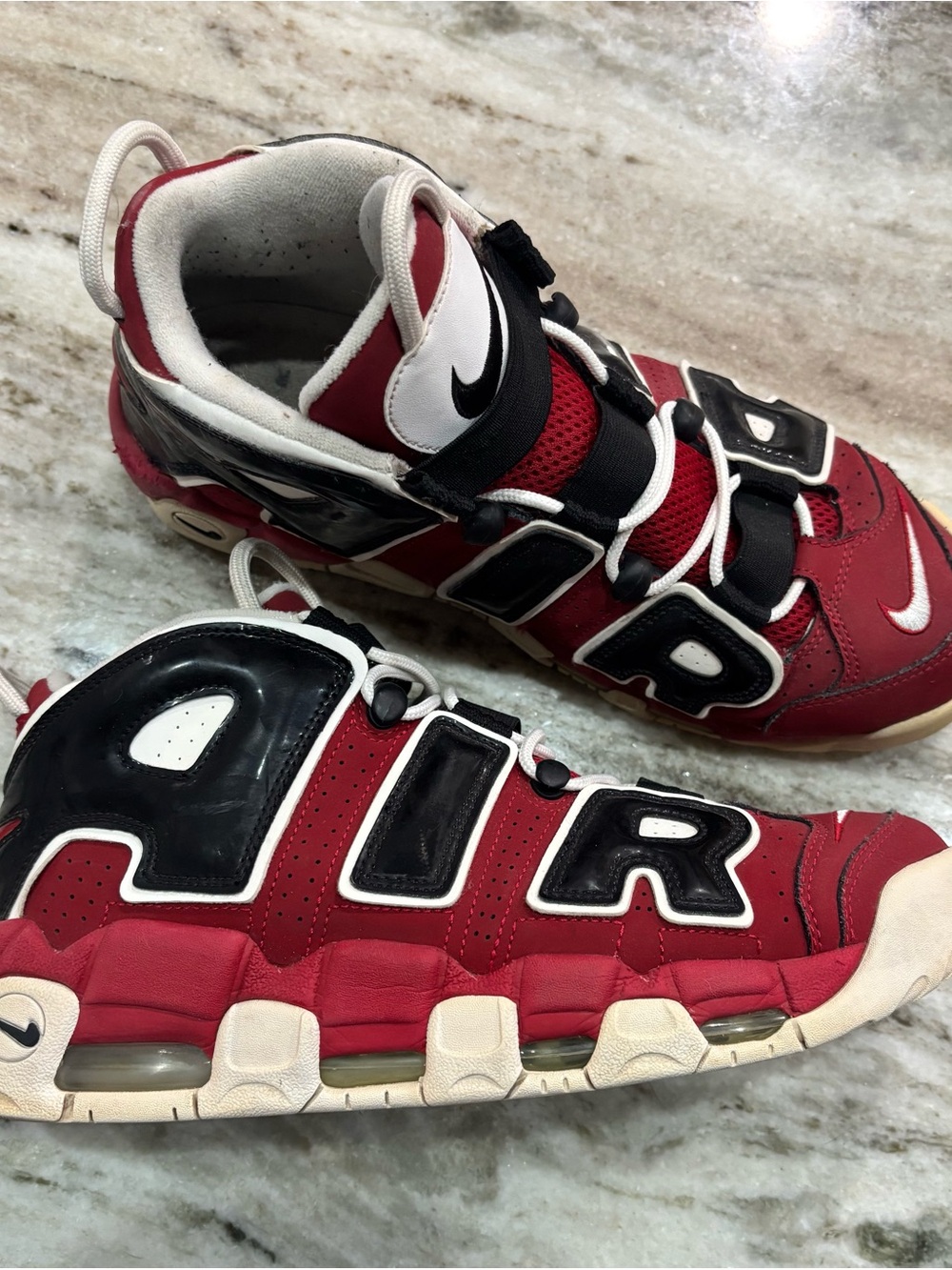 Nike Men’s Air Uptempo Red & Black Basketball Sneakers